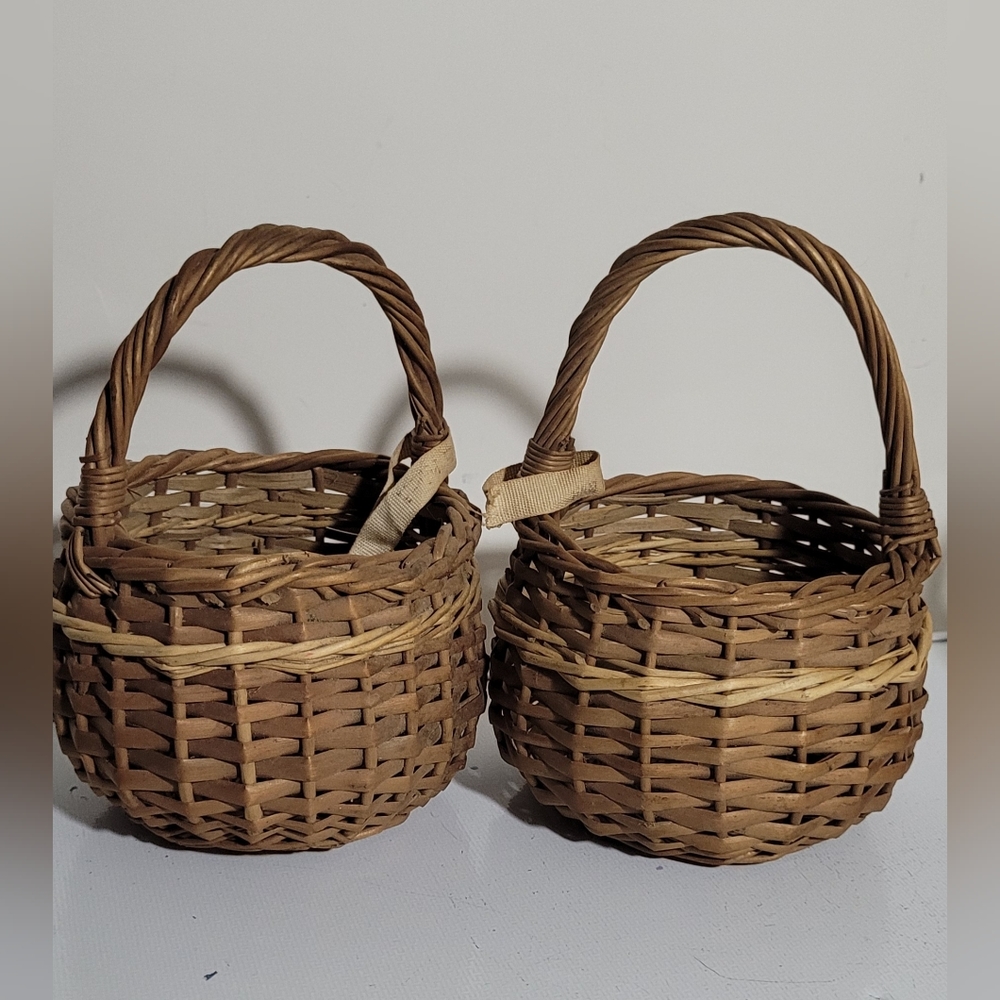 Decorative  Woven tray bowl small basket it set of 2
